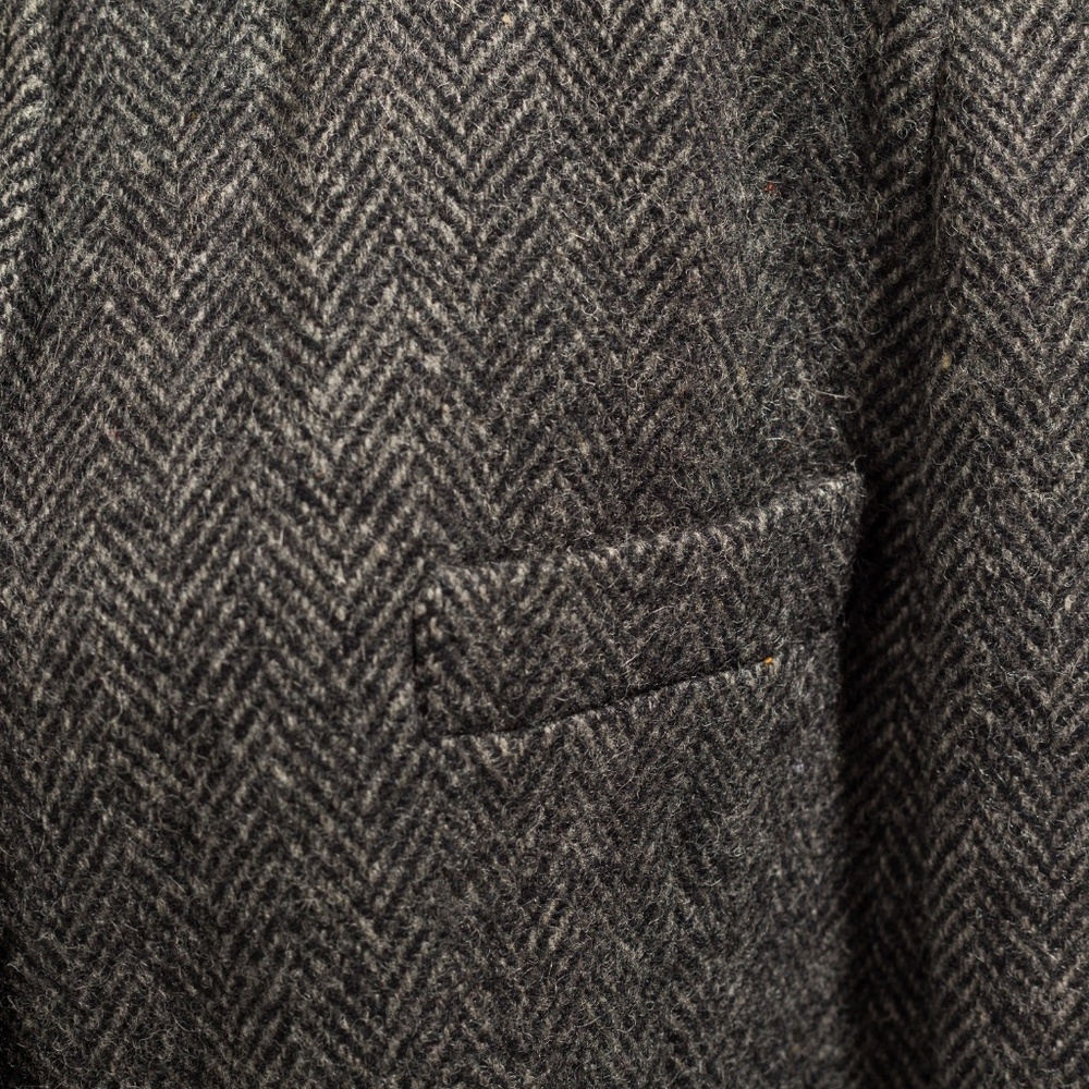 Vintage 100% pure wool full length coat herringbone tweed J.G Hook M - Picture 12 of 16